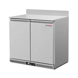 Double door stainless back bar cooler